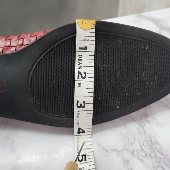 Cabin Creek Carly Ox Blood Women's Red Leather Woven Loafers Size 11M - Picture 12 of 12